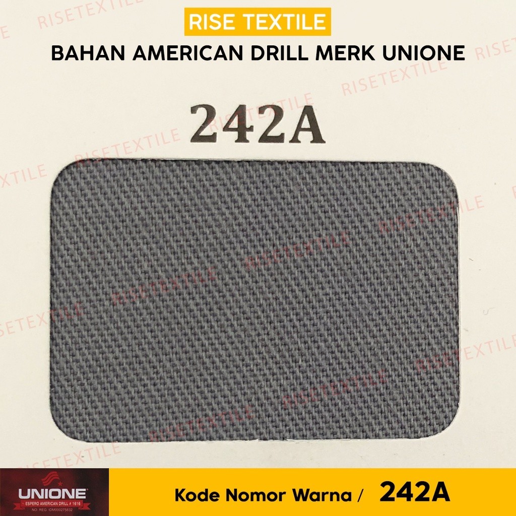 Bahan American Drill UNIONE Kain Rollan Bahan Seragam Kain Celana Kain Kemeja Warna Abu Nomor 242A