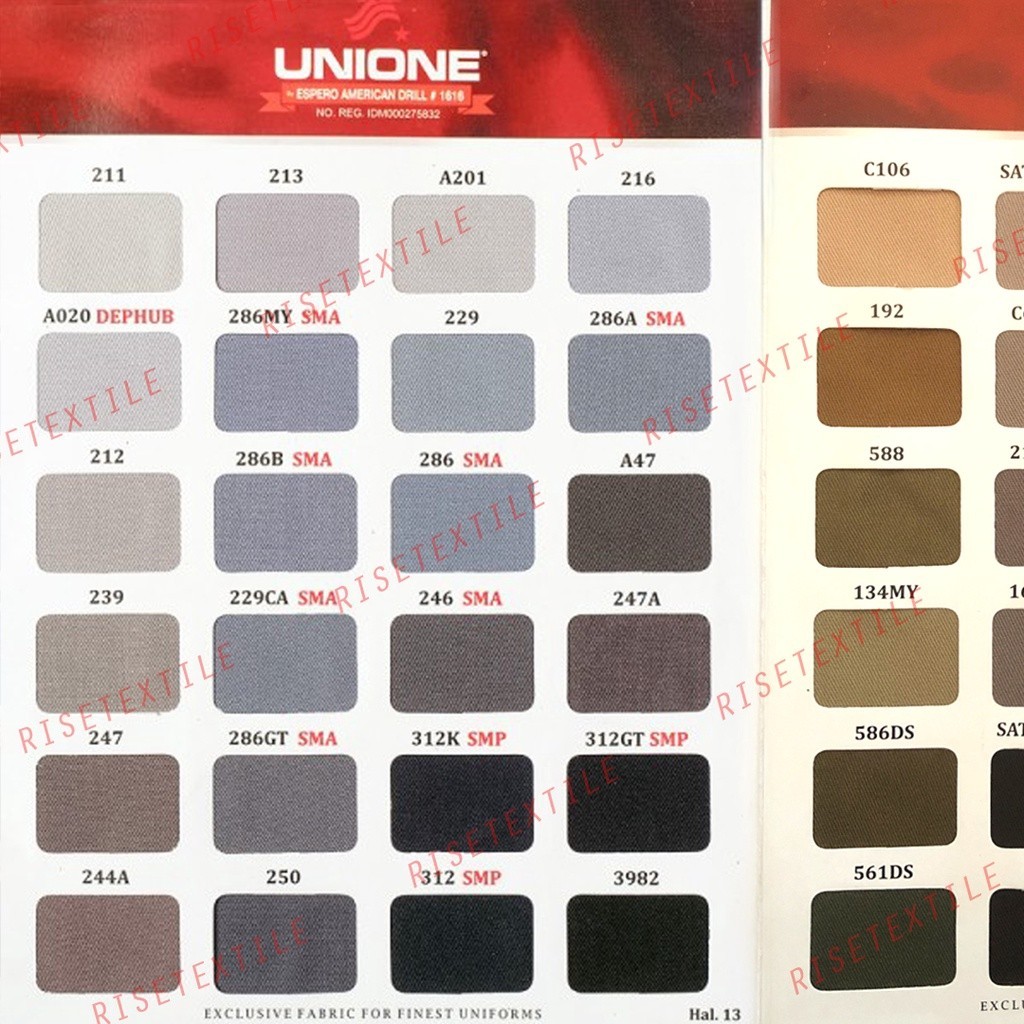 American Drill UNIONE Kain Drill Eceran Bahan Seragam Kain Celana Kain Kemeja Hal 13-14