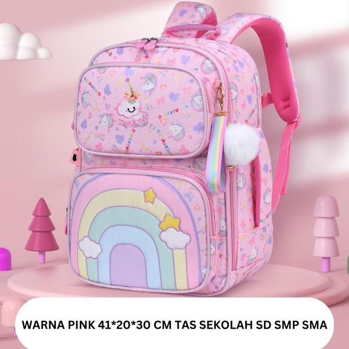 Tas Ransel Anak Perempuan / Tas Sekolah Anti Air Bisa Dijinjing
