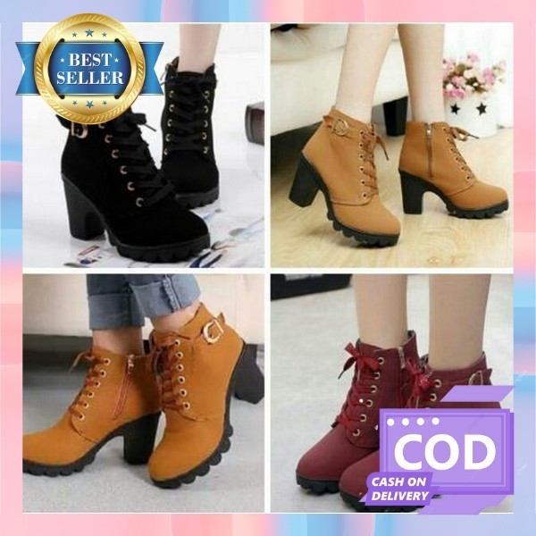 Sepatu Sapatu Boots Hak Tinggi Boot Cantik Wanita Terbaru Fashion Cewek Sneakers Casual Boot Women K