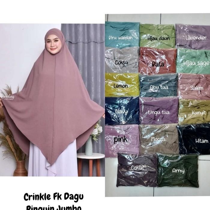 French Khimar Cringkle Model Dagu Tali Karet Belakang