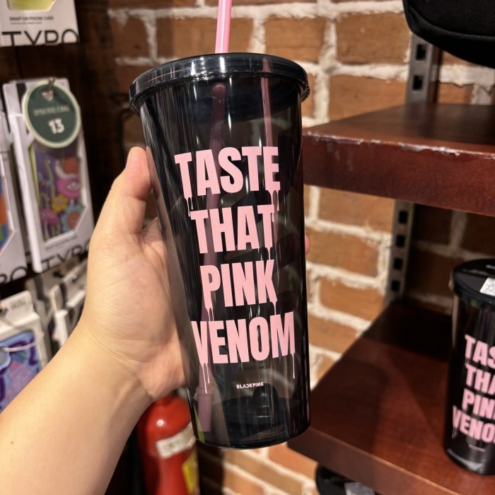 Typo Blackpink Smoothies Cup With Straw