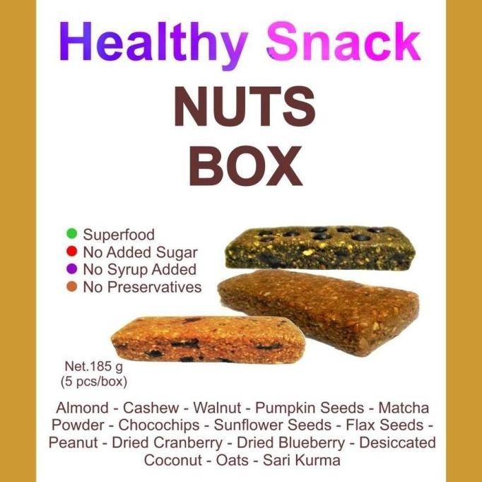 

READY Nuts Box Camilan Sehat Diabetes,Jantung,Kolesterol Isi 5 Bar CS