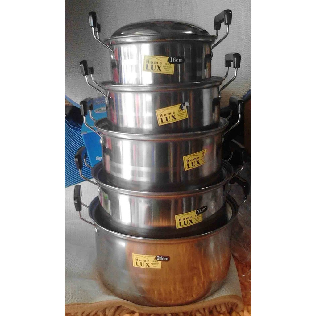 Panci Set Dutch Oven Steamer Homelux Tutup Stainles