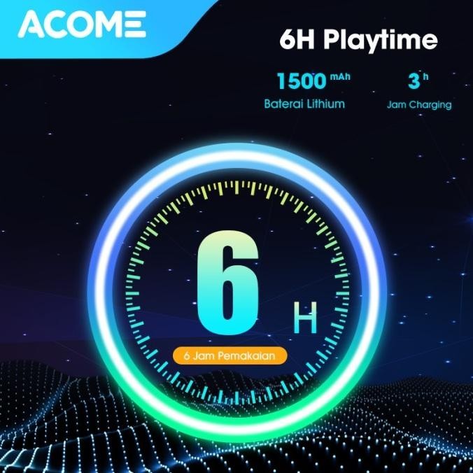 Acome Speaker Bluetooth 5.0 Tws 10W Ipx6 Waterproof Rgb Garansi A10 Fagenor