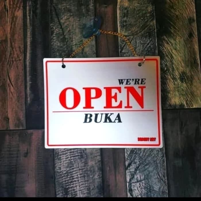 

Sign Label K3 Rambu O N Close Buka N Tutup Ukuran 18X28Cm