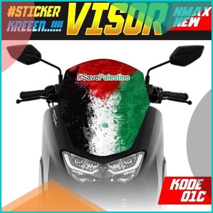 Stiker Windshield Variasi Yamaha NMAX New 155 Palestine Visor NMAX 155