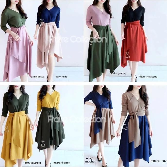 Dress Wanita Dress Pesta Wanita Amara Dress Bahan Scuba Premium Adem