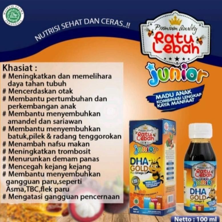 

PJ24 DHA GOLD RATU LEBAH | D&A GOL / MADU ANAK RATU LEBAH JUNIOR DHA GOLD PLUS OMEGA 3 DHA GOLD RATU LEBAH Hemat