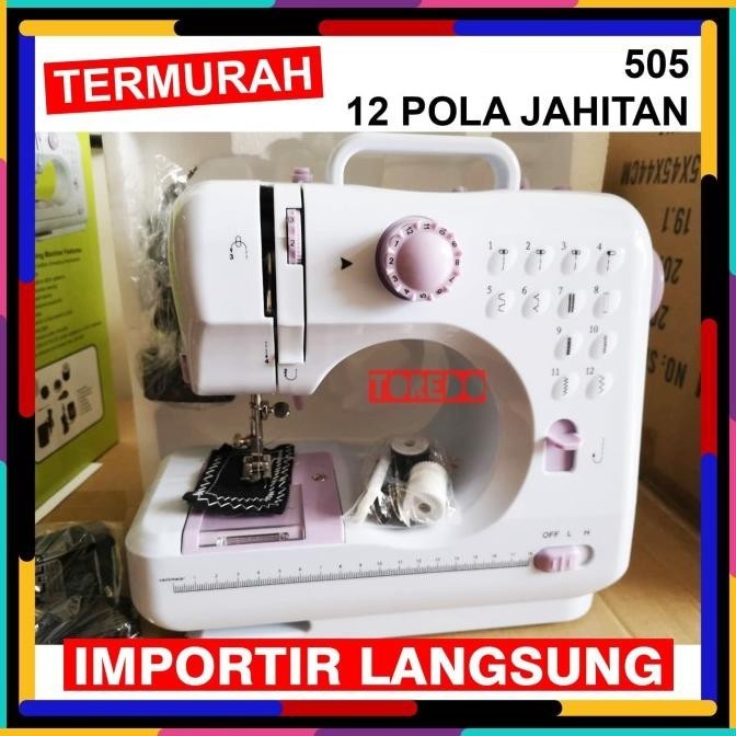 Mesin jahit mini portable FHSM 505 - Mesin Jahit 12 Pola Jahitan