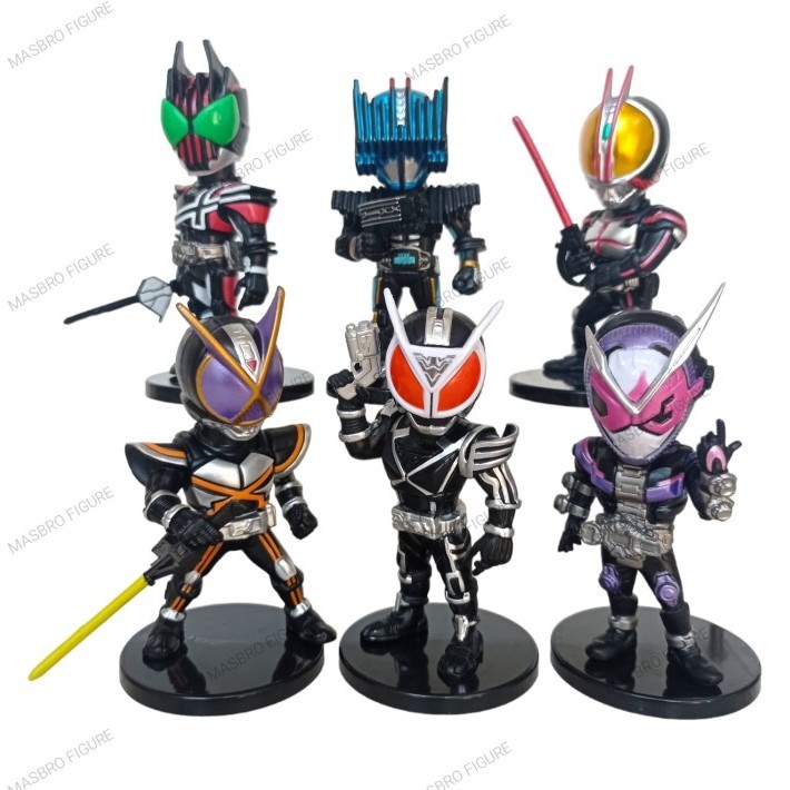 Action Figure Kamen Rider Decade Faiz Zi - O Diend Delta Kaixa 6 pcs