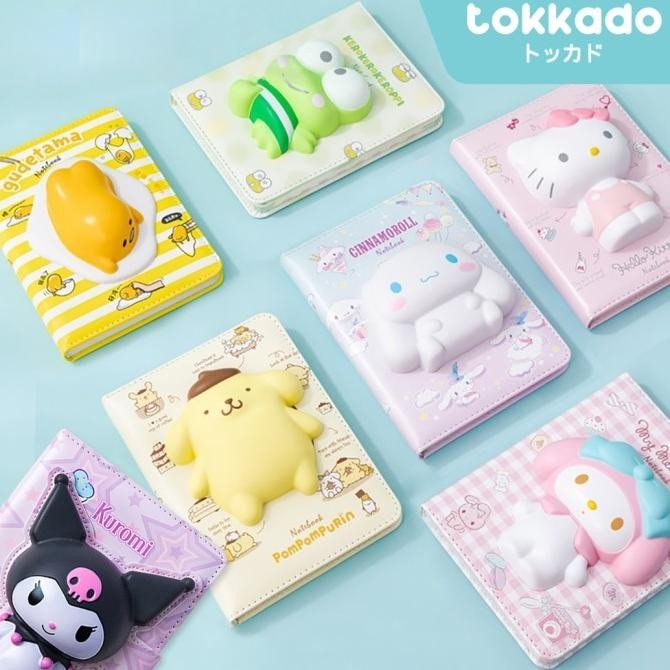 

TOKKADO Sanrio Original Squishy Notebook Agenda Buku Catatan Anak Lucu
