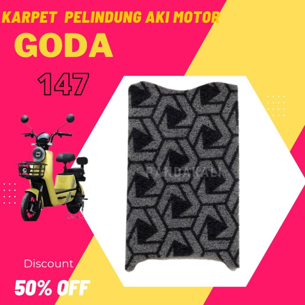 Karpet sepeda motor listrik EXOTIC GODA 147 GOLDEN TIGER Alas Keranjang Alas Step Belakang Printing 