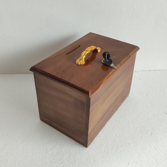 Terbaru Kotak Amal /Kotak Penyimpanan/Wadah/Kayu Jati Polos Promo Terlaris