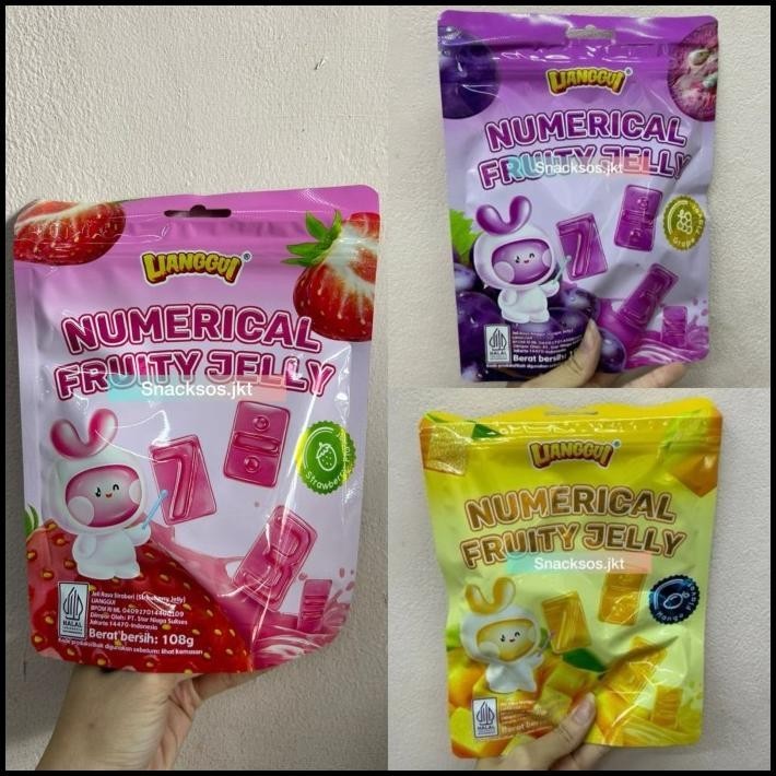 

Lianggui Numerical Fruit Jelly Grape / Mango Mangga / Strawberry