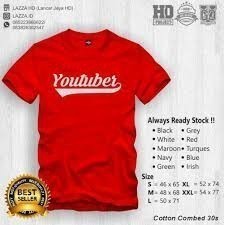 Kaos T Shirt Pria Youtuber Youtube