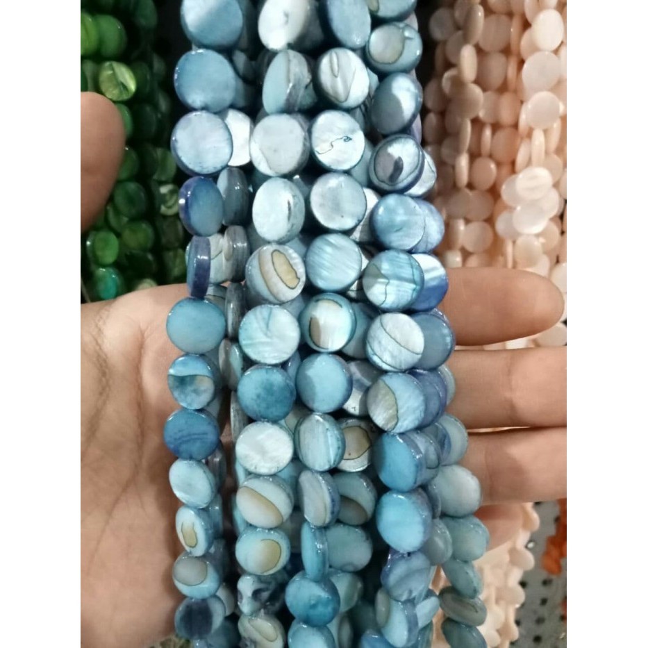 

populer] Kerang Pipih Manik Kerang Shell Beads 9 Warna