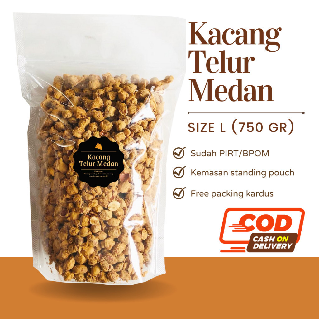 

[DELISH SNACKS] Kacang Telur Medan (L) 750gr / Snack Cemilan / Camilan Kacang-Kacangan Asin Original