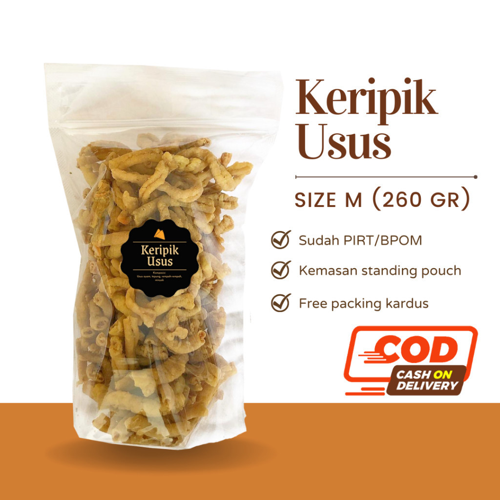 

[DELISH SNACKS] Keripik Usus (M) 260gr / Snack Cemilan / Camilan Asin Gurih