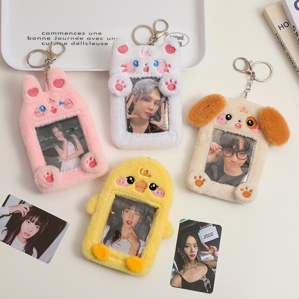 

Me41 Photocard Holder Keychain Gantungan PC Card Holder Boneka Bulu Kpop Premium