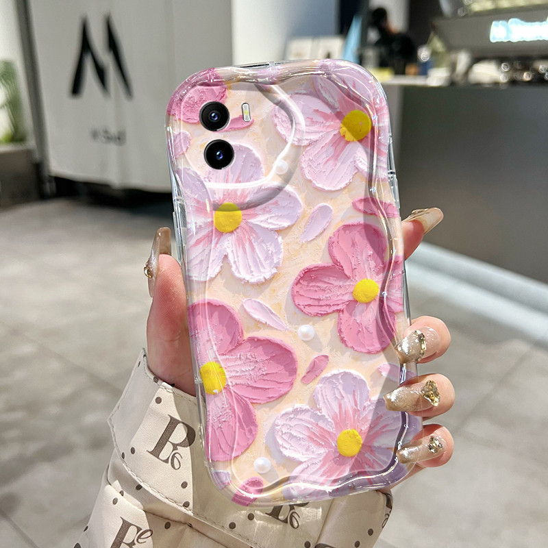 Casing Hp Untuk VIVO Y15s Y15a Y01 Y02s Case Casing lembut HP Kesing layar penuh warna ungu Softcase