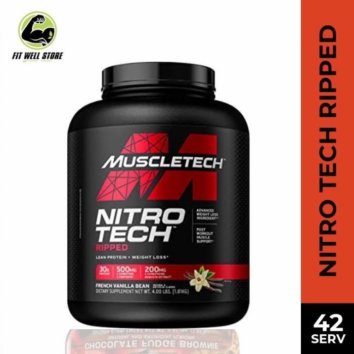 Nitrotech Ripped 4 Lbs Nitro Tech Ripped Whey+Fat Loss Whey Protein