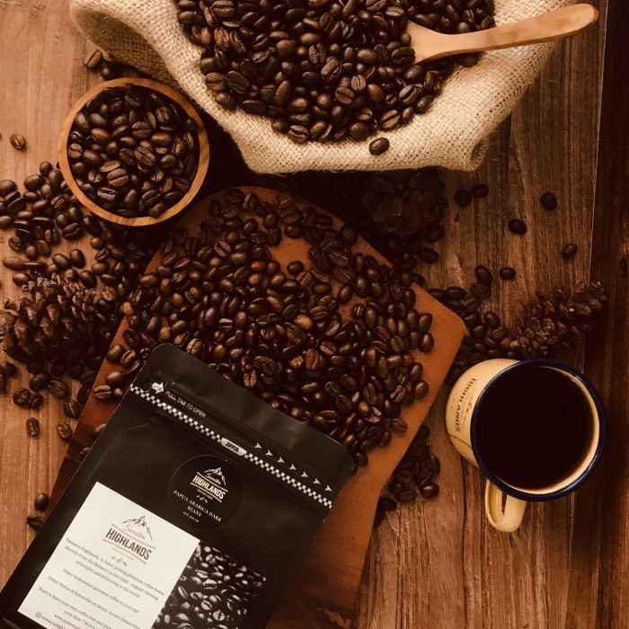 

Kopi Biji Papua Arabica Dark Roasted Coffee Beans 1000 Gr