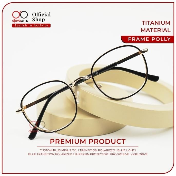 Djava Optik - Frame Polly - Kacamata Bulat Supersin Protector Titanium