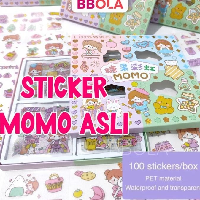 

Sticker Momo Lucu Korea Stiker Waterproof Isi 100 Lembar