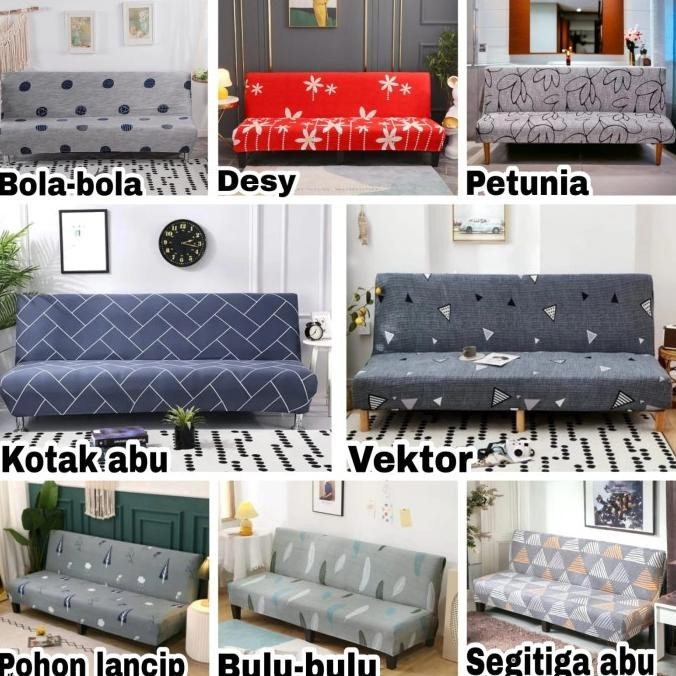 Cover sofa bed INFORMA strecth-Sarung PENUTUP sofa bed ELASTIS motif