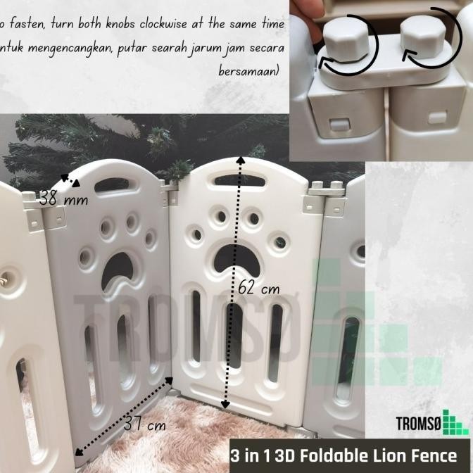Tromso Pagar Lipat Bayi / Pagar Keamanan Anak / Baby Safety Fence Lion