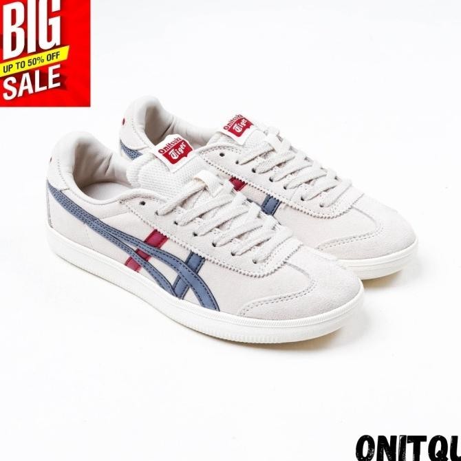 Sepatu ONIT TIGER Tokuten "GREY RED" Original FREEPAPERBAG