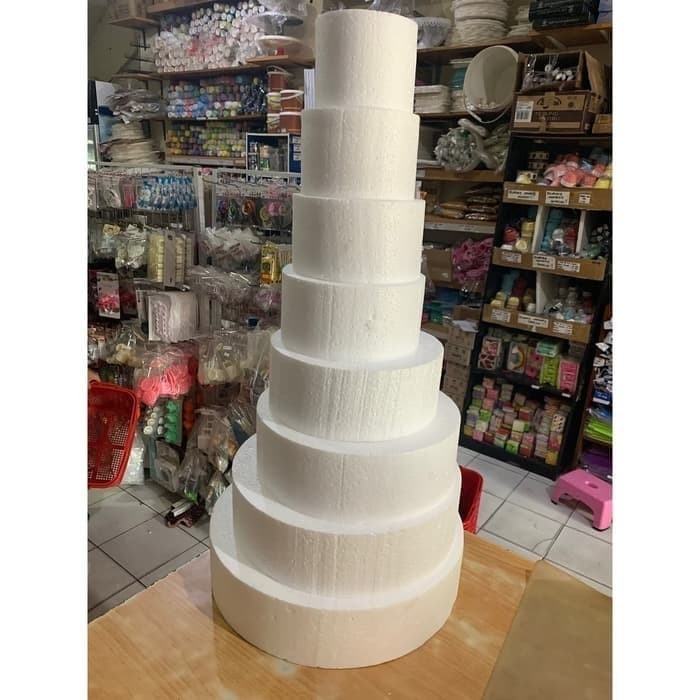 

Styrofoam Bulat Diameter 40 Cm Tinggi 10 Cm / Gabus Dummy Cake