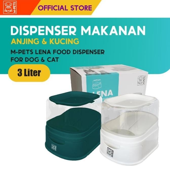 M-PETS LENA FOOD DISPENSER 3 LITER / TEMPAT MAKAN ANJING KUCING