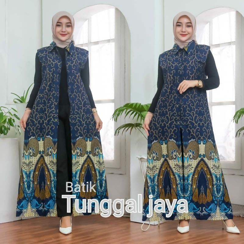 Kadigan Batik Outer Seragam Umroh Long kardi Cardigan Ld 100 ld 110 Ld 120 Big size