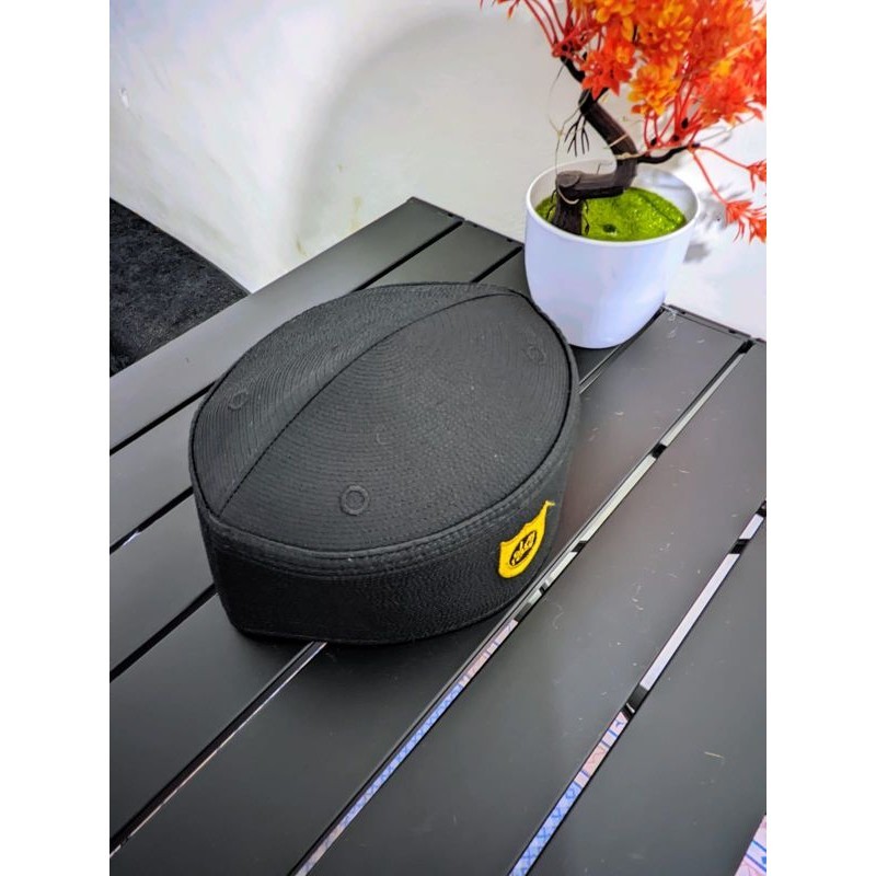 peci kopiah songkok Terompah Malaysia polos Hitam/tinggi 9cm