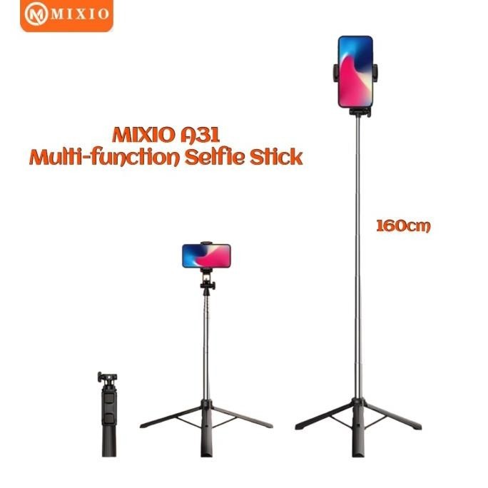 MIXIO A31 160CM Tongsis Bluetooth Selfie Stick Tripod