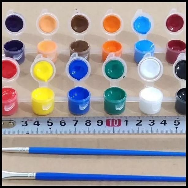 

TERMURAH 12 ACRYLIC PAINT WITH 2 BRUSHES - SET CAT AKRILIK DENGAN KUAS PAINTING