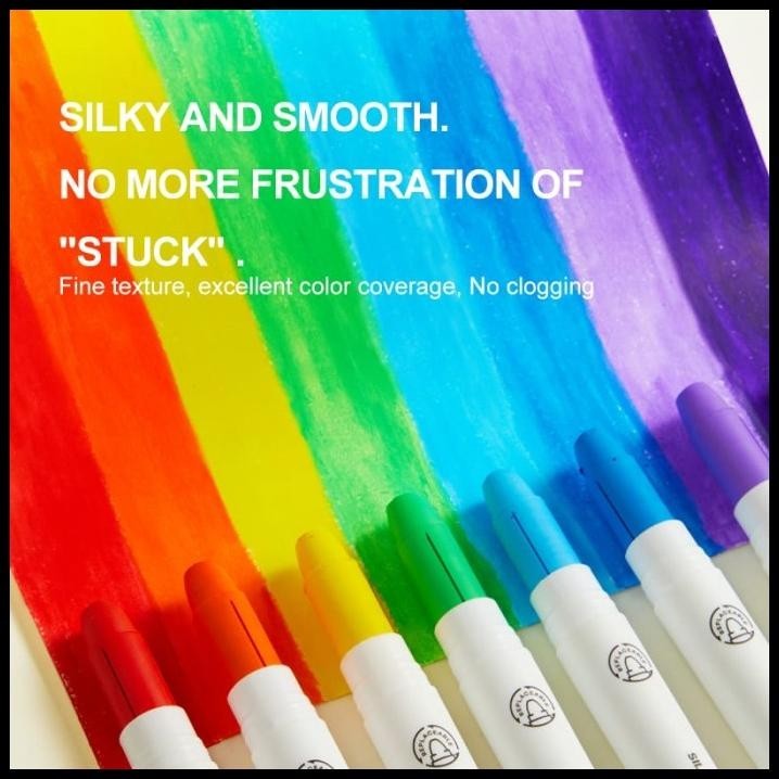 

DISKON MIDEER QUICK DRY SILKY CRAYON 8 PC FOR KIDS SAFE NON TOXIC WASHABLE !!