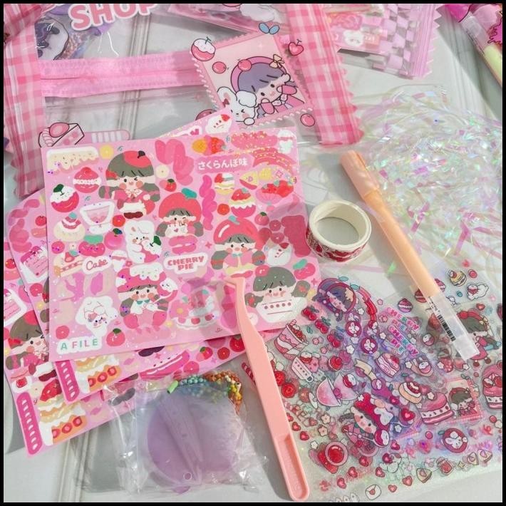 

DISKON PAKET STICKER FANCY CHERRY SHOP SUPER LENGKAP LUCU CUTE 1 POUCH MEWAH !!!!!!!