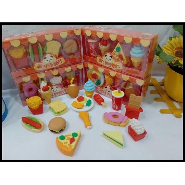 

TERBARU PENGHAPUS LUCU BENTUK MAKANAN FOODIES 1 BOX ISI 4 PCS UNIK LUCU MURAH !!