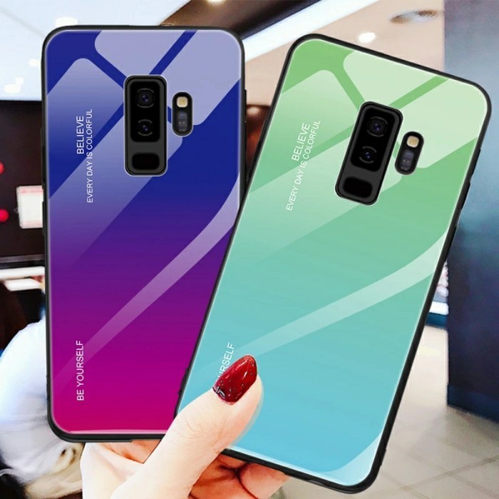 Gradient Glass Case Samsung Galaxy S9 Plus S9+ S9Plus Back Casing HP