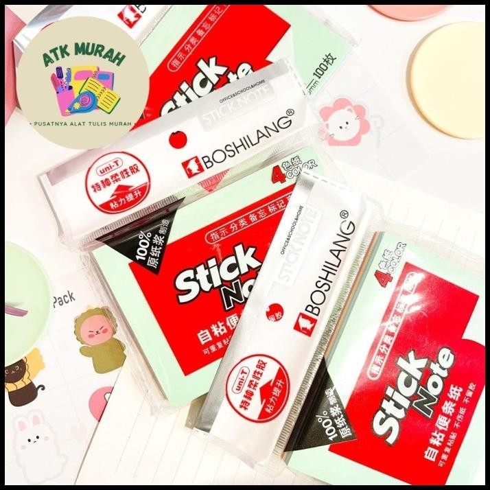 

HOT DEAL STICKY NOTE COLORFUL 100 LEMBAR BOSHILANG UKURAN 10 X 7.5 CM WARNA !!!!