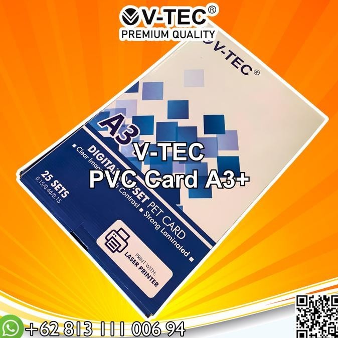 

Vtec Pvc Id Card Pet Instant Laser Digital Print A3+ V-Tec - Packk Kualitas Premium