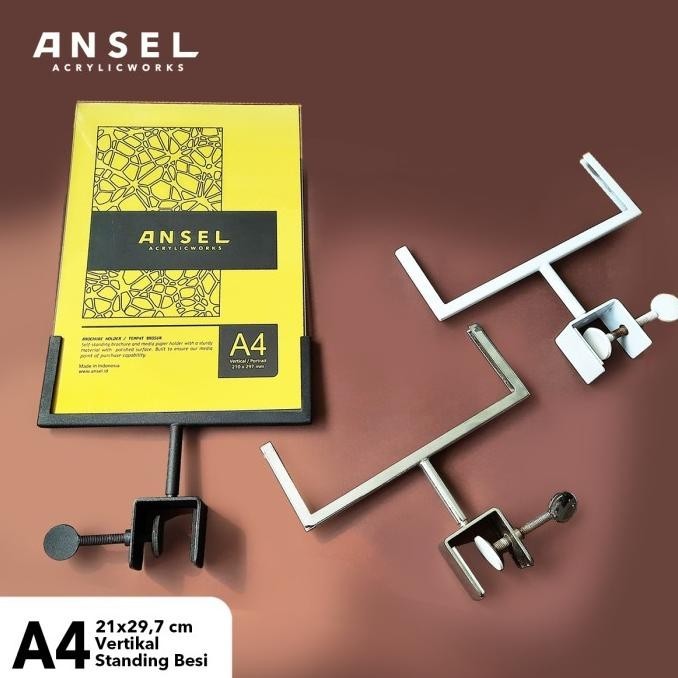 

Display Harga Pop Acrylic/ Akrilik Jepit Besi Putar Price Tag - A4 Ver Kualitas Premium