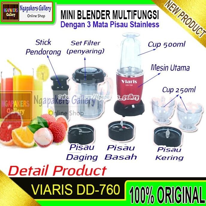 Blender Mini Portable Juicer Chopper Meat Grinder Viaris Dd-760