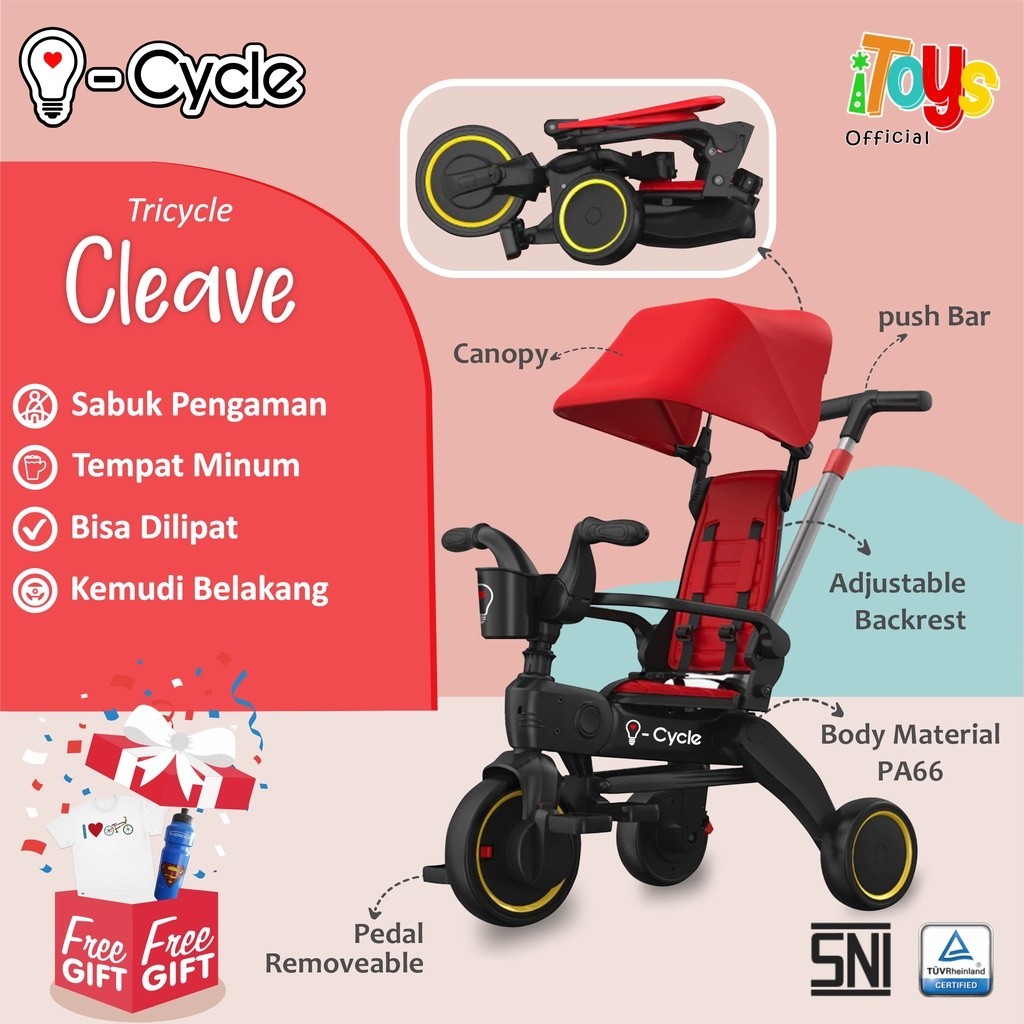 Stroller Lipat ICYCLE Cleave (TC-2199) Stroller Baby | Sepeda Dorong Stroller Bisa Dilipat | EX Disp