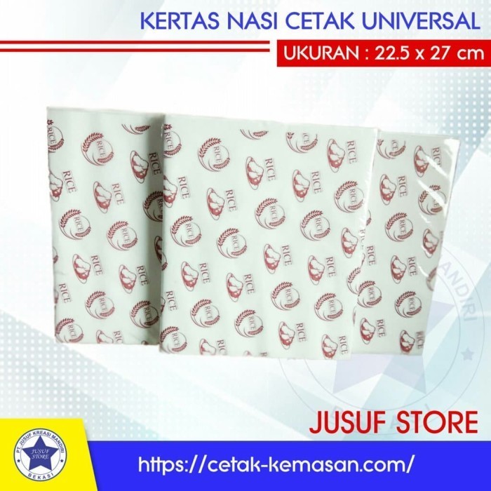 

Kertas Nasi/ Paper Wrap Foodgrade Cetak Universal