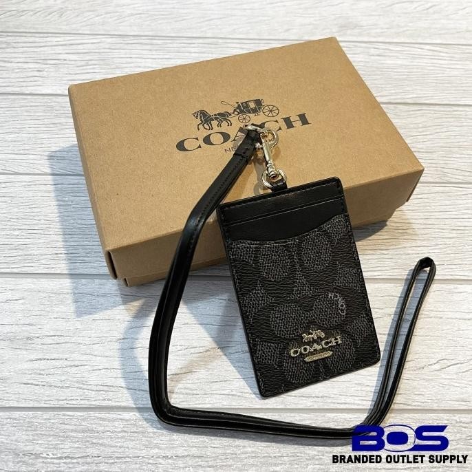 

Id Lanyard 65573 Signature Canvas Black Colorblock Logo Metal Kualitas Premium