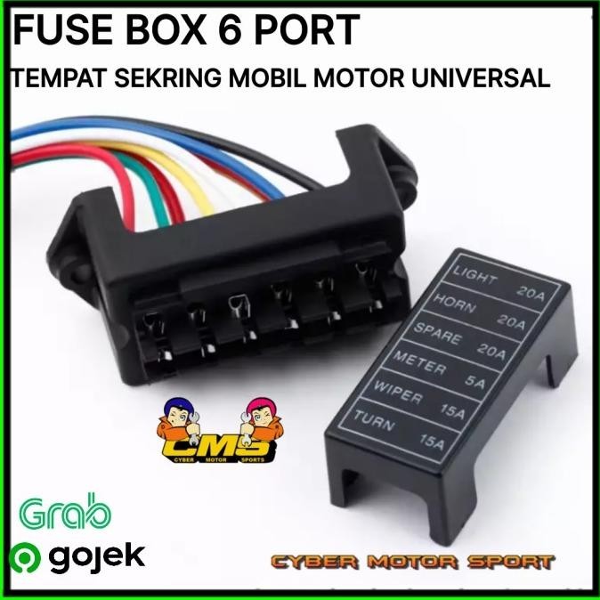 Fuse Box Universal. Tempat Sekring Mobil Motor . Kotak Sekring 12V 24V